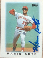 Mario Soto Signed 1986 Topps Major League Leaders Mini Baseball Card - Cincinnati Reds