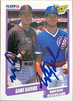 Mark Davis & Mitch Williams Dual Signed 1990 Fleer Baseball Card - Game Savers - PastPros