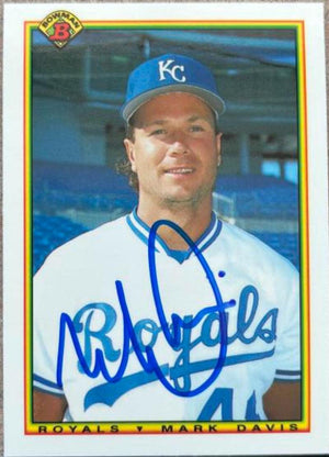 Mark Davis Signed 1990 Bowman Tiffany Baseball Card - Kansas City Royals - PastPros