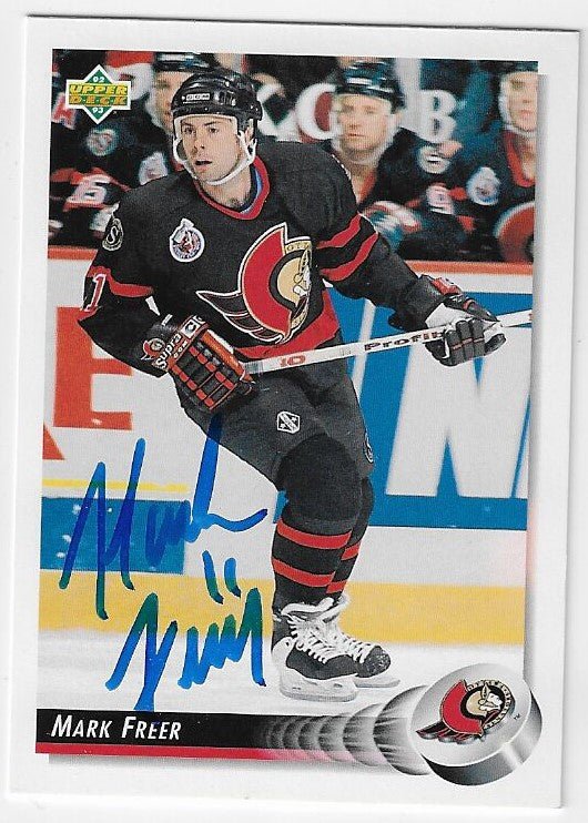 Mark Freer Signed 1992-93 Upper Deck Hockey Card - Ottawa Senators