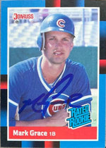 Mark Grace Signed 1988 Donruss Baseball Card - Chicago Cubs