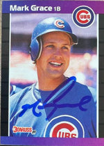 Mark Grace Signed 1989 Donruss Baseball Card - Chicago Cubs