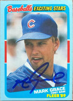 Mark Grace Signed 1989 Fleer Exciting Stars Baseball Card - Chicago Cubs