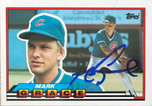 Mark Grace Signed 1989 Topps Big Baseball Card - Chicago Cubs