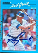 Mark Grace Signed 1990 Donruss Best of the NL Baseball Card - Chicago Cubs