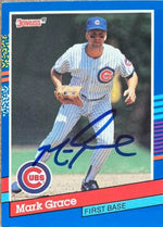Mark Grace Signed 1991 Donruss Baseball Card - Chicago Cubs