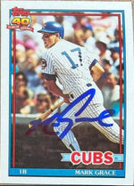 Mark Grace Signed 1991 Topps Baseball Card - Chicago Cubs