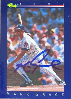Mark Grace Signed 1992 Classic Baseball Card - Chicago Cubs