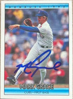 Mark Grace Signed 1992 Donruss Baseball Card - Chicago Cubs