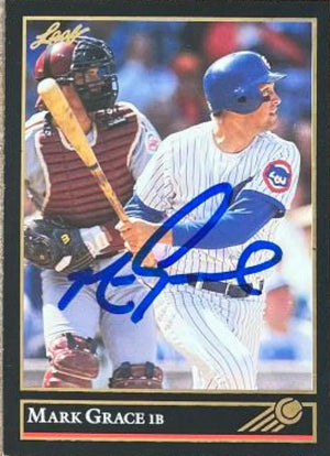Mark Grace Signed 1992 Leaf Black Gold Baseball Card - Chicago Cubs