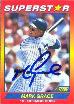 Mark Grace Signed 1992 Score Superstar Baseball Card - Chicago Cubs