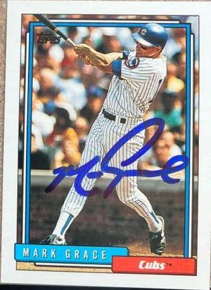 Mark Grace Signed 1992 Topps Baseball Card - Chicago Cubs