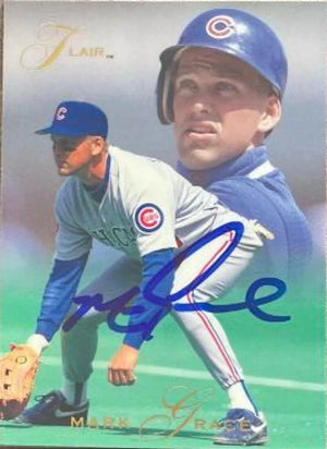 Mark Grace Signed 1993 Flair Baseball Card - Chicago Cubs
