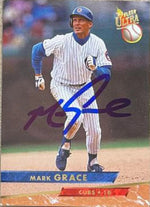 Mark Grace Signed 1993 Fleer Ultra Baseball Card - Chicago Cubs