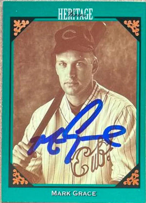 Mark Grace Signed 1993 Studio Heritage Baseball Card - Chicago Cubs