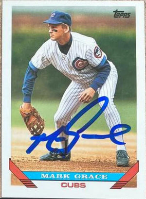 Mark Grace Signed 1993 Topps Baseball Card - Chicago Cubs