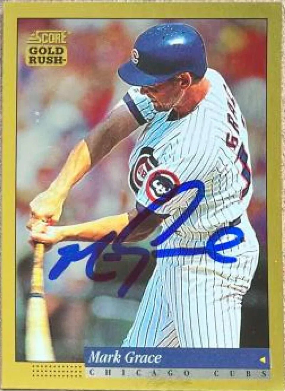 Mark Grace Signed 1994 Score Gold Rush Baseball Card - Chicago Cubs