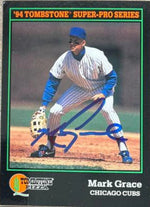 Mark Grace Signed 1994 Score Tombstone Pizza Baseball Card - Chicago Cubs