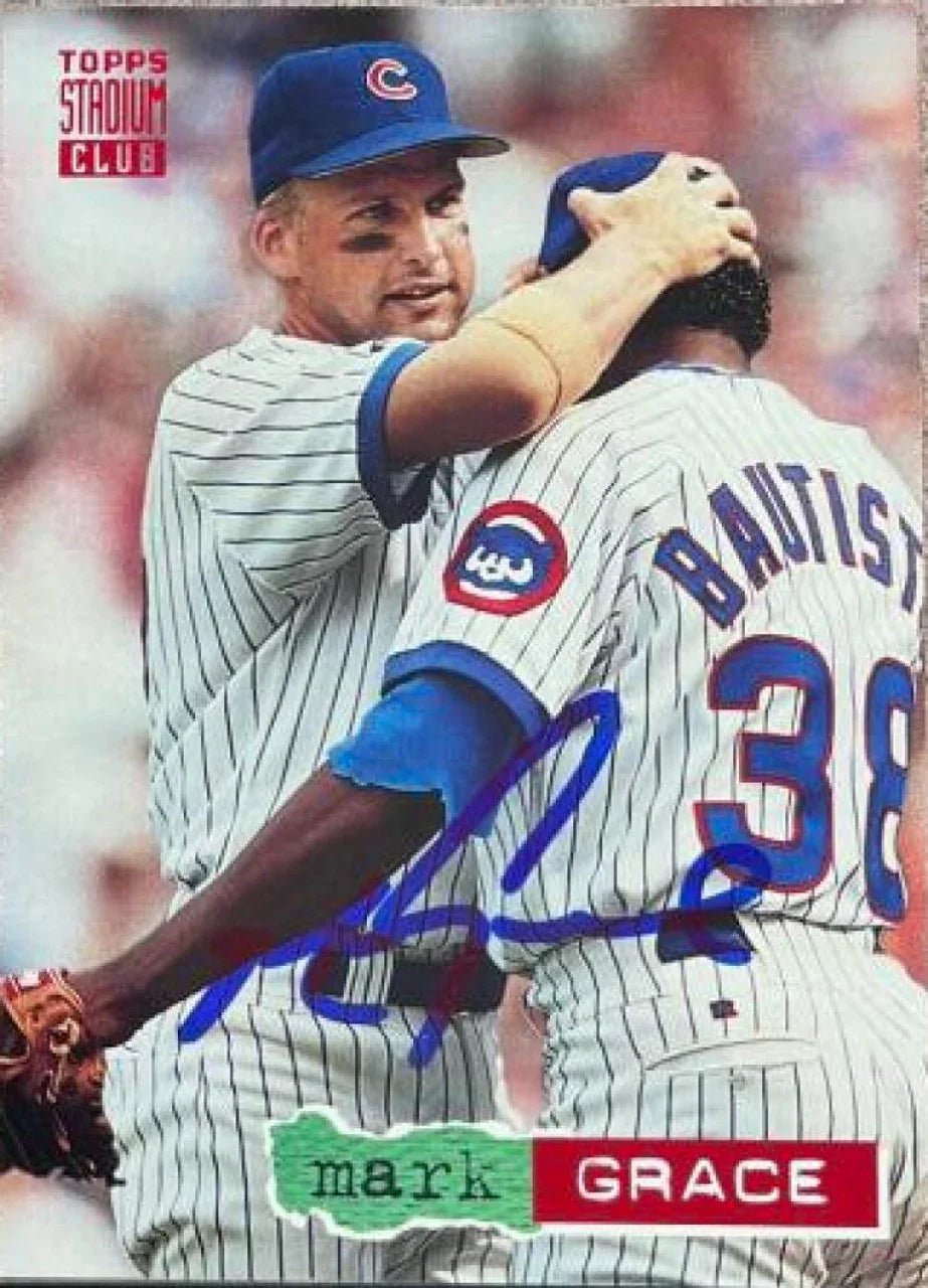 Mark Grace Signed 1994 Stadium Club Baseball Card - Chicago Cubs