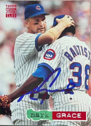 Mark Grace Signed 1994 Stadium Club Baseball Card - Chicago Cubs