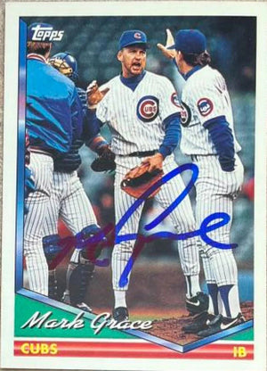 Mark Grace Signed 1994 Topps Baseball Card - Chicago Cubs