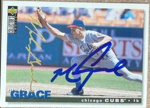 Mark Grace Signed 1995 Collector's Choice Gold Signature Baseball Card - Chicago Cubs