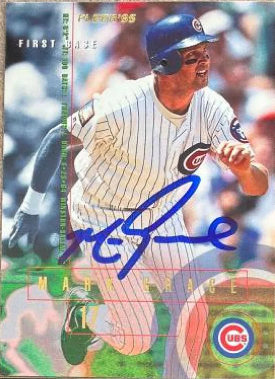 Mark Grace Signed 1995 Fleer Baseball Card - Chicago Cubs
