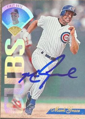 Mark Grace Signed 1995 Leaf Baseball Card - Chicago Cubs