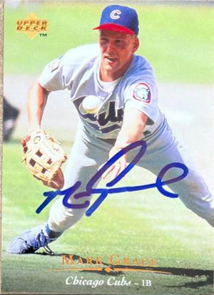 Mark Grace Signed 1995 Upper Deck Baseball Card - Chicago Cubs