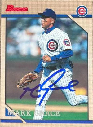 Mark Grace Signed 1996 Bowman Baseball Card - Chicago Cubs #35