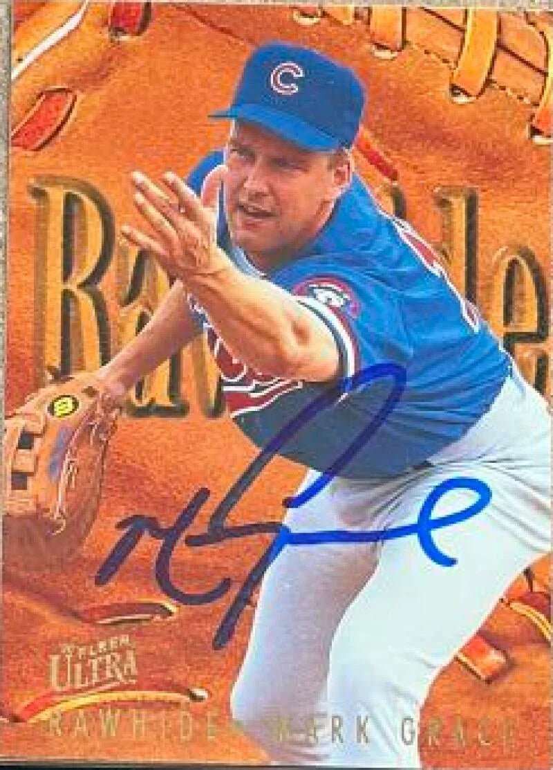 Mark Grace Signed 1996 Fleer Ultra Rawhide Baseball Card - Chicago Cubs #3
