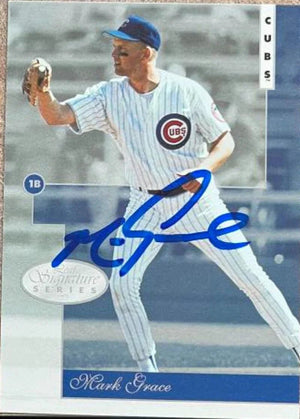 Mark Grace Signed 1996 Leaf Signature Series Baseball Card - Chicago Cubs #49