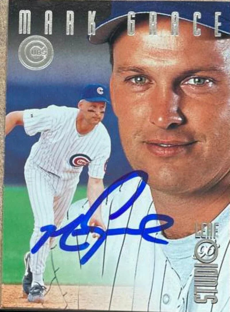 Mark Grace Signed 1996 Studio Baseball Card - Chicago Cubs #140