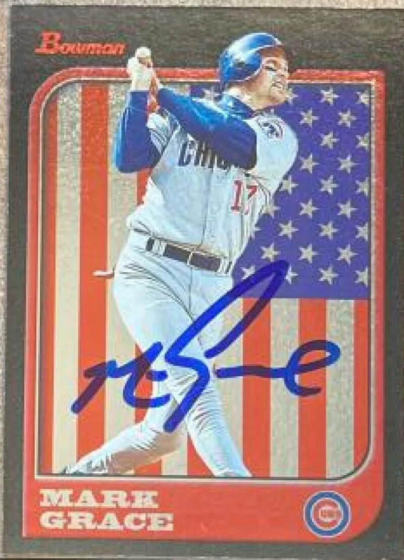 Mark Grace Signed 1997 Bowman International Baseball Card - Chicago Cubs #237