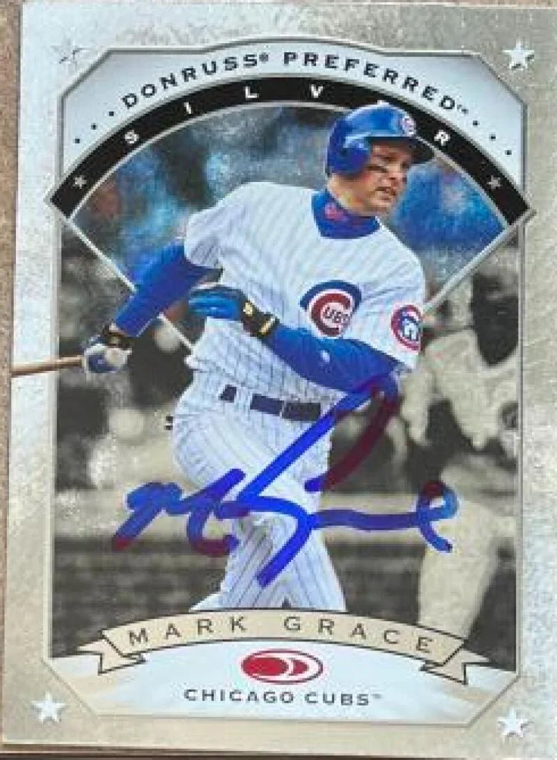 Mark Grace Signed 1997 Donruss Preferred Baseball Card - Chicago Cubs #84
