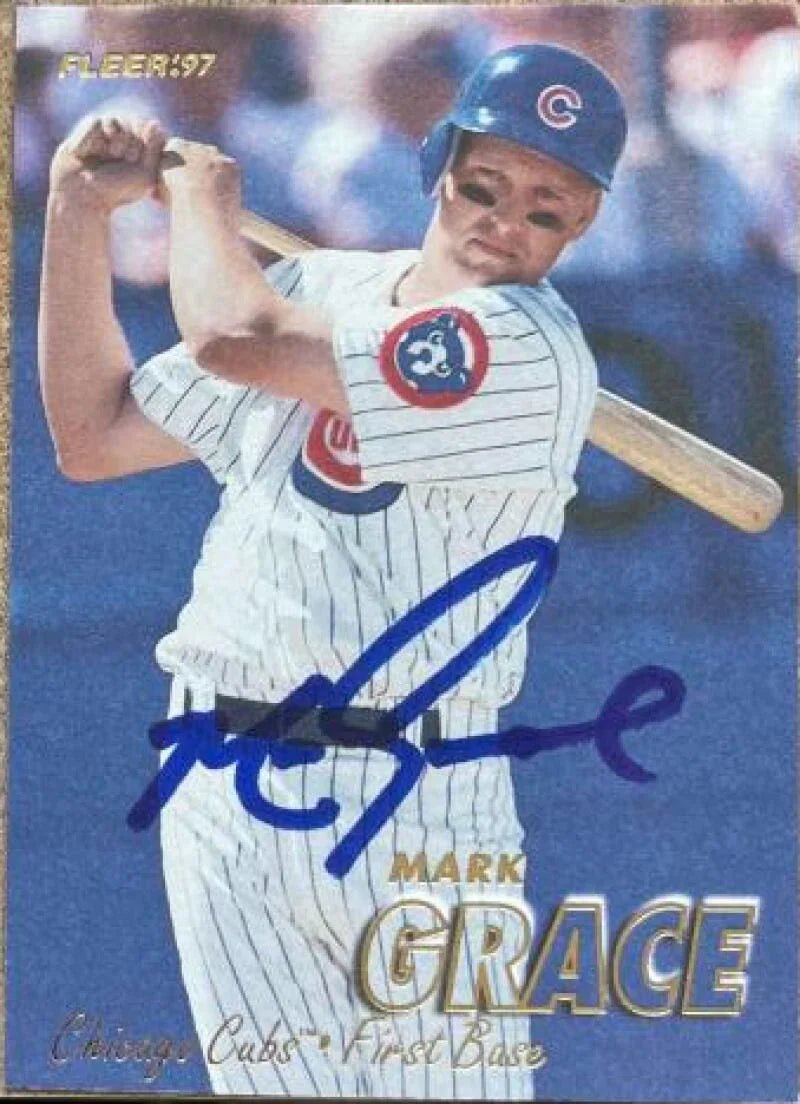 Mark Grace Signed 1997 Fleer Baseball Card - Chicago Cubs #276