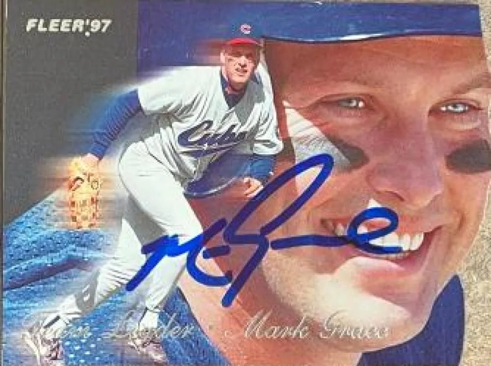 Mark Grace Signed 1997 Fleer - Team Leaders Baseball Card - Chicago Cubs #16
