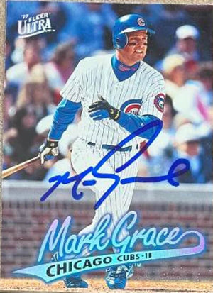 Mark Grace Signed 1997 Fleer Ultra Baseball Card - Chicago Cubs #164