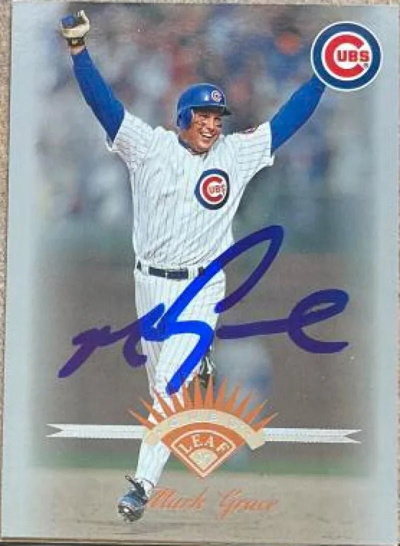 Mark Grace Signed 1997 Leaf Baseball Card - Chicago Cubs #13