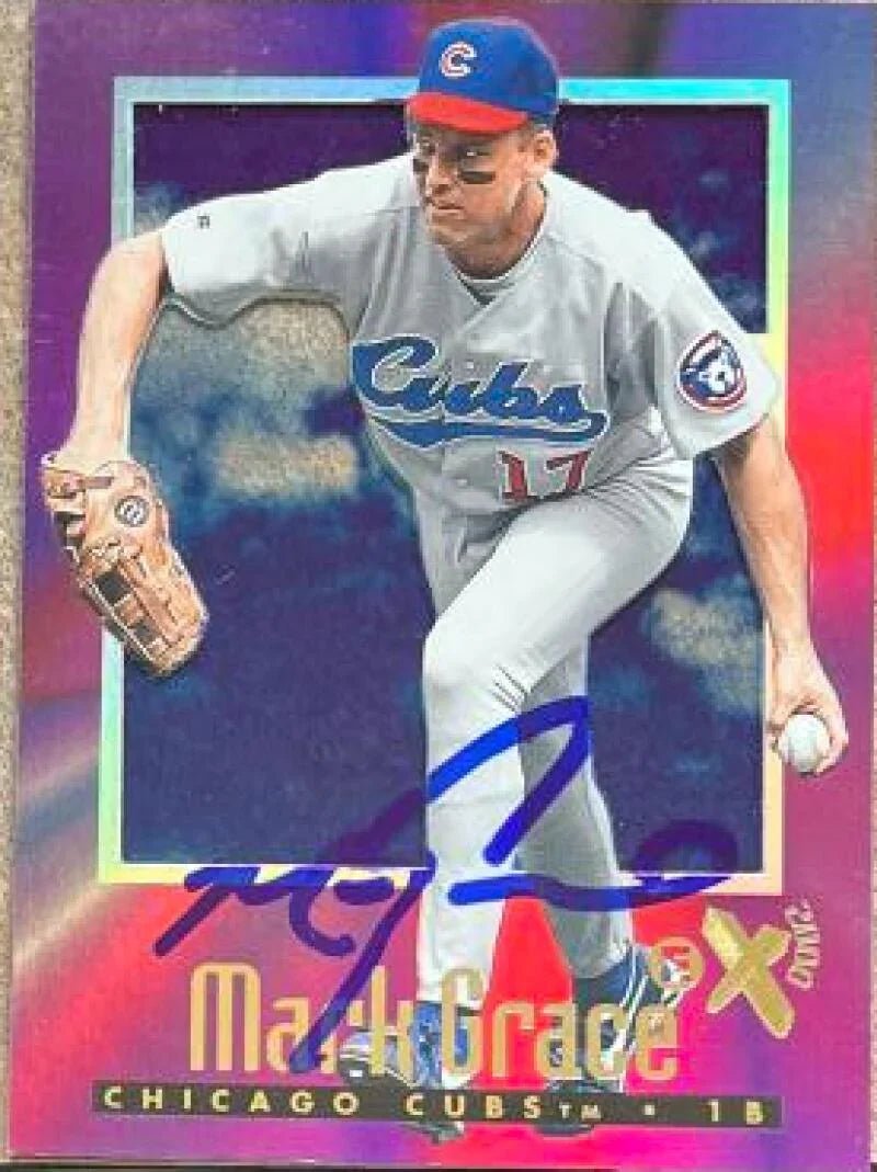 Mark Grace Signed 1997 SkyBox E-X2000 Baseball Card - Chicago Cubs #61