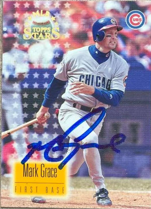 Mark Grace Signed 1997 Topps Stars Baseball Card - Chicago Cubs #49