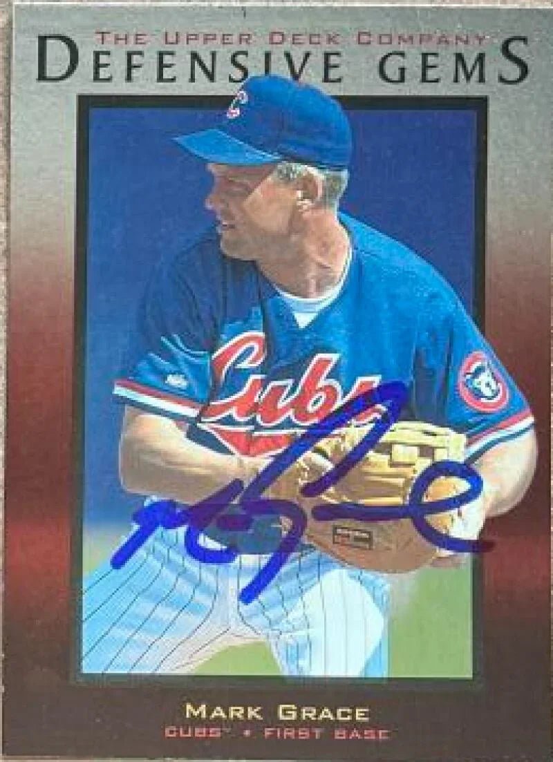 Mark Grace Signed 1997 Upper Deck Baseball Card - Chicago Cubs #141 DG