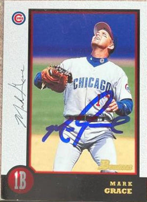 Mark Grace Signed 1998 Bowman Baseball Card - Chicago Cubs #39