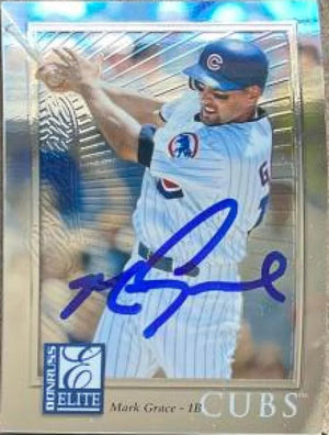 Mark Grace Signed 1998 Donruss Collections Elite Baseball Card - Chicago Cubs #466