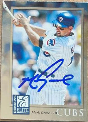 Mark Grace Signed 1998 Donruss Elite Baseball Card - Chicago Cubs #66