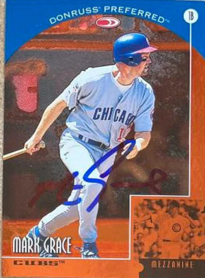 Mark Grace Signed 1998 Donruss Preferred Baseball Card - Chicago Cubs #58 ME