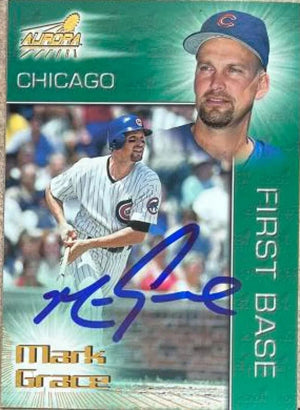 Mark Grace Signed 1998 Pacific Aurora Baseball Card - Chicago Cubs #112