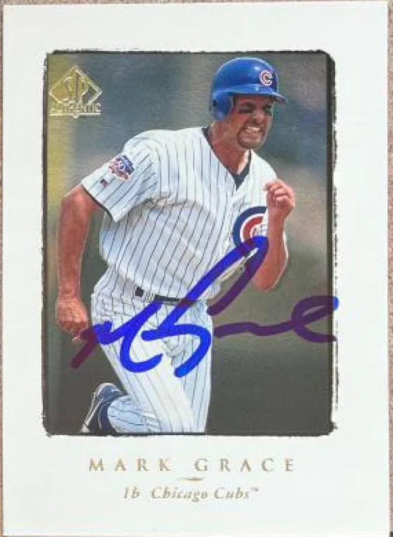 Mark Grace Signed 1998 SP Authentic Baseball Card - Chicago Cubs #65
