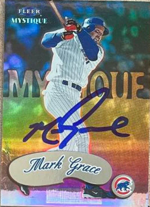 Mark Grace Signed 1999 Fleer Mystique Baseball Card - Chicago Cubs #77