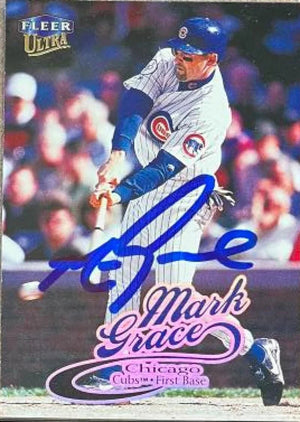 Mark Grace Signed 1999 Fleer Ultra Baseball Card - Chicago Cubs #161